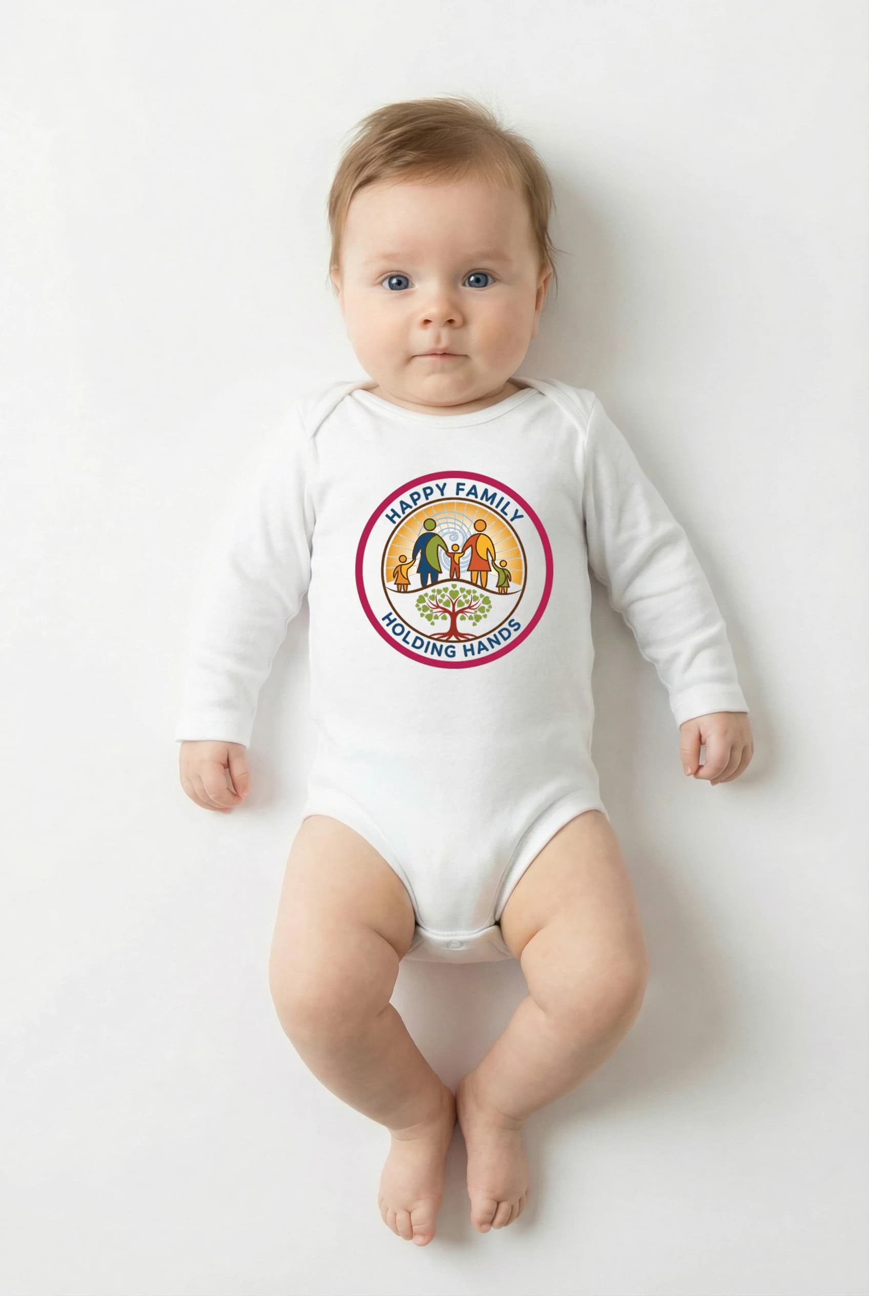 Body Šťastná Rodina Držící Se Za Ruce U Stromu Lásky A Jednoty