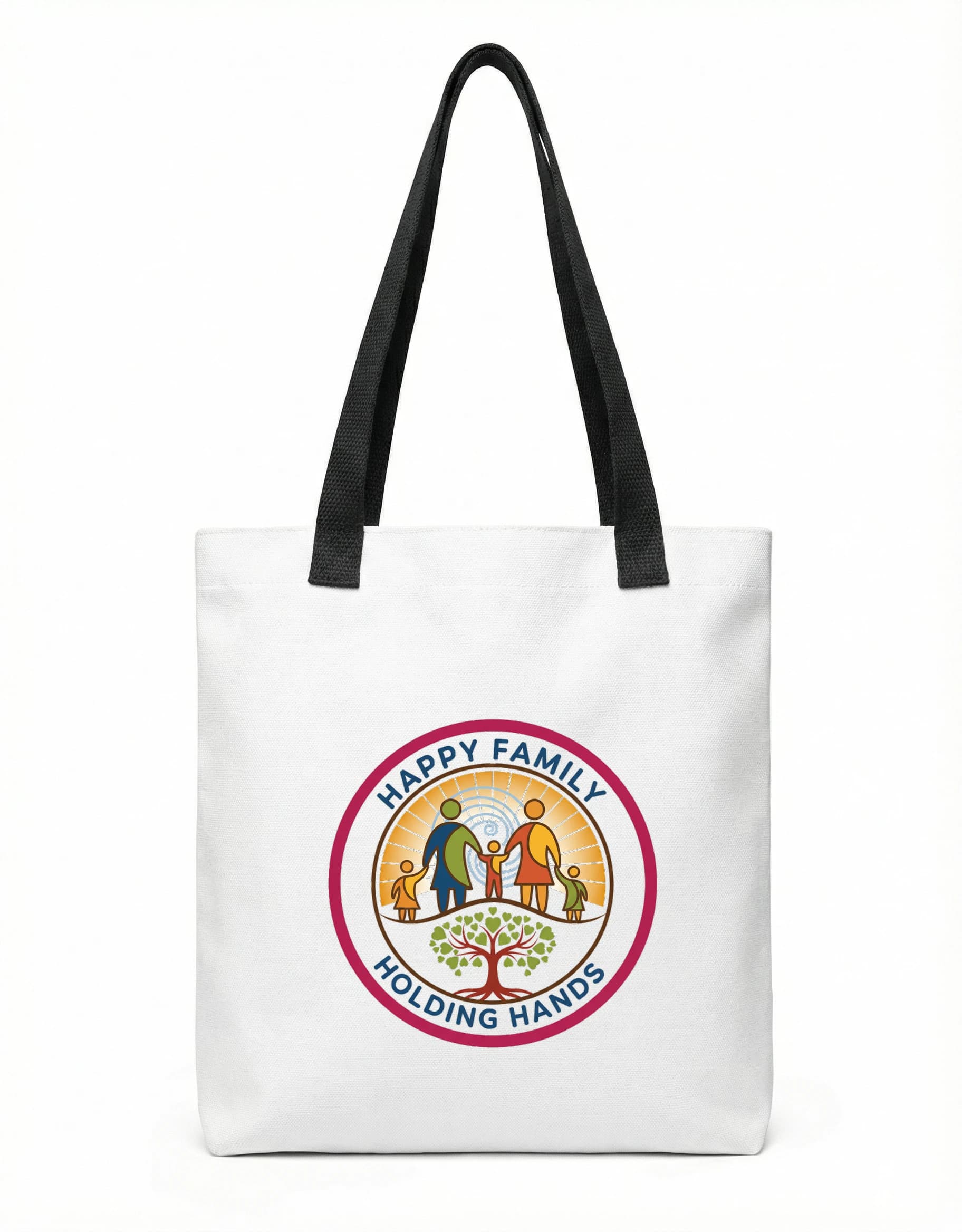 Nákupní taška Šťastná Rodina Držící Se Za Ruce U Stromu Lásky A Jednoty