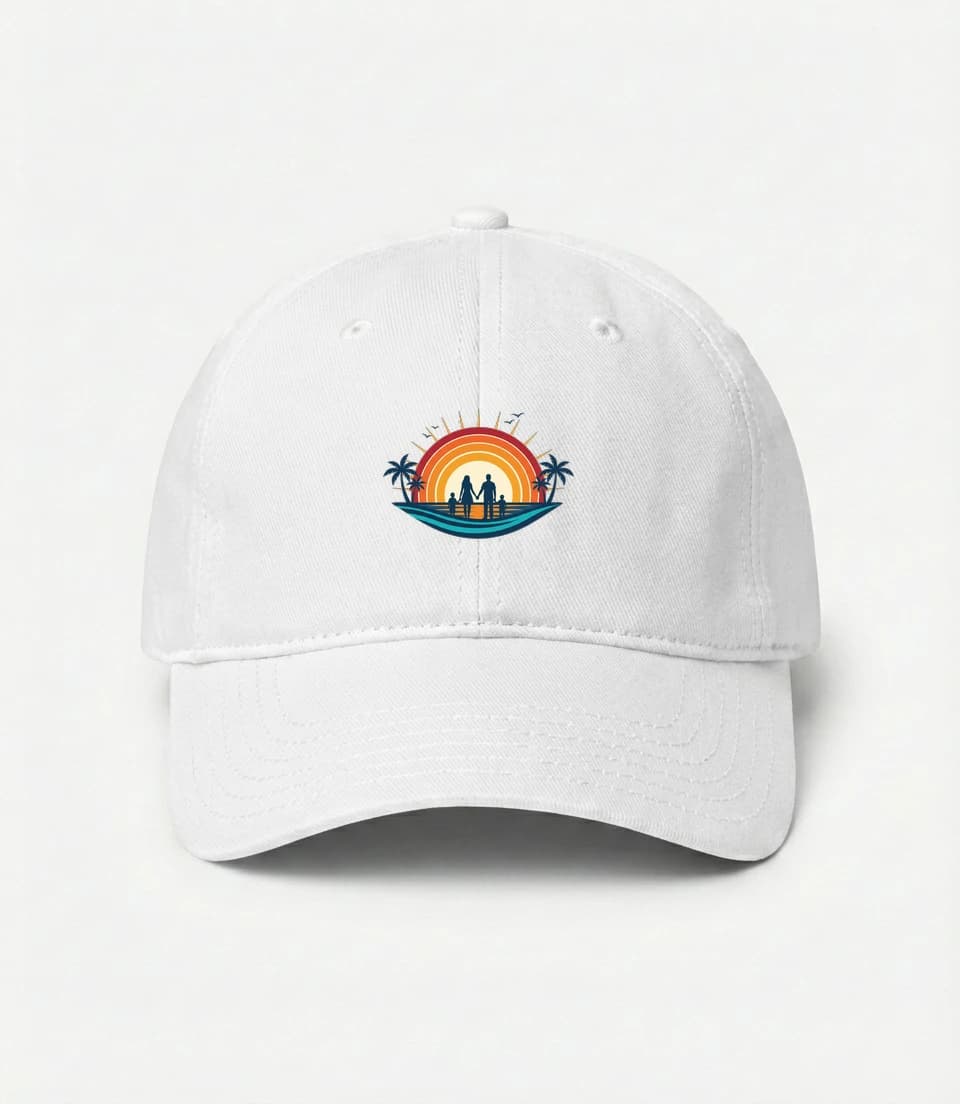 Kšiltovka Rodinné Chvíle U Západu Slunce Na Pláži Společné Vzpomínky