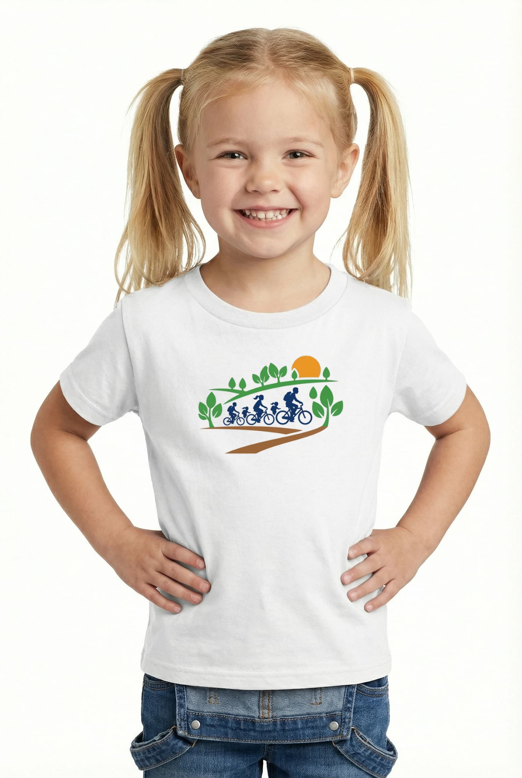 Dětské tričko Rodinná Cyklistika V Přírodě Slunce Stezka A Společná Radost