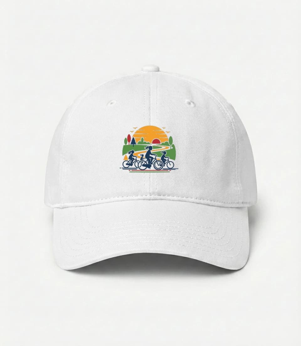 Kšiltovka Rodinná Cyklojízda Při Západu Slunce V Přírodě