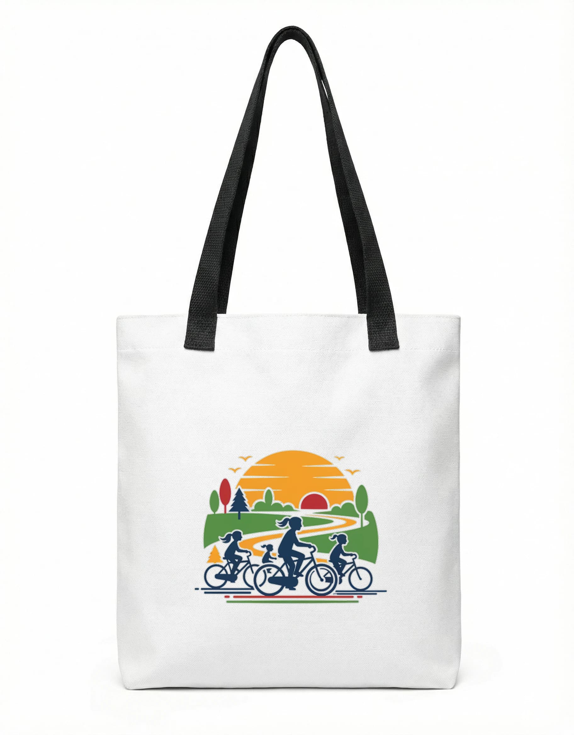 Nákupní taška Rodinná Cyklojízda Při Západu Slunce V Přírodě