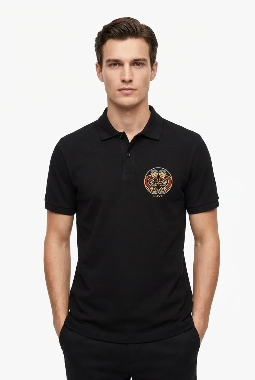 Pánské polo tričko Láskyplné Rodinné Objetí Dědečka A Babičky S Vnoučaty