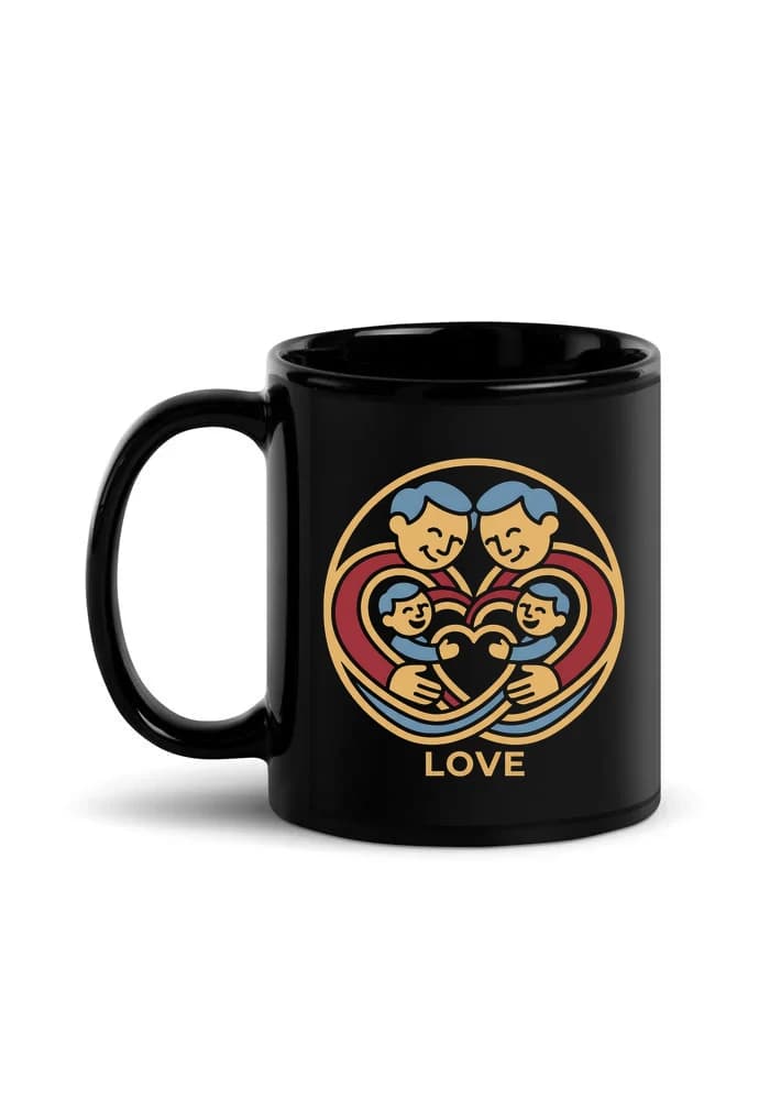 Hrnek Láskyplné Rodinné Objetí Dědečka A Babičky S Vnoučaty