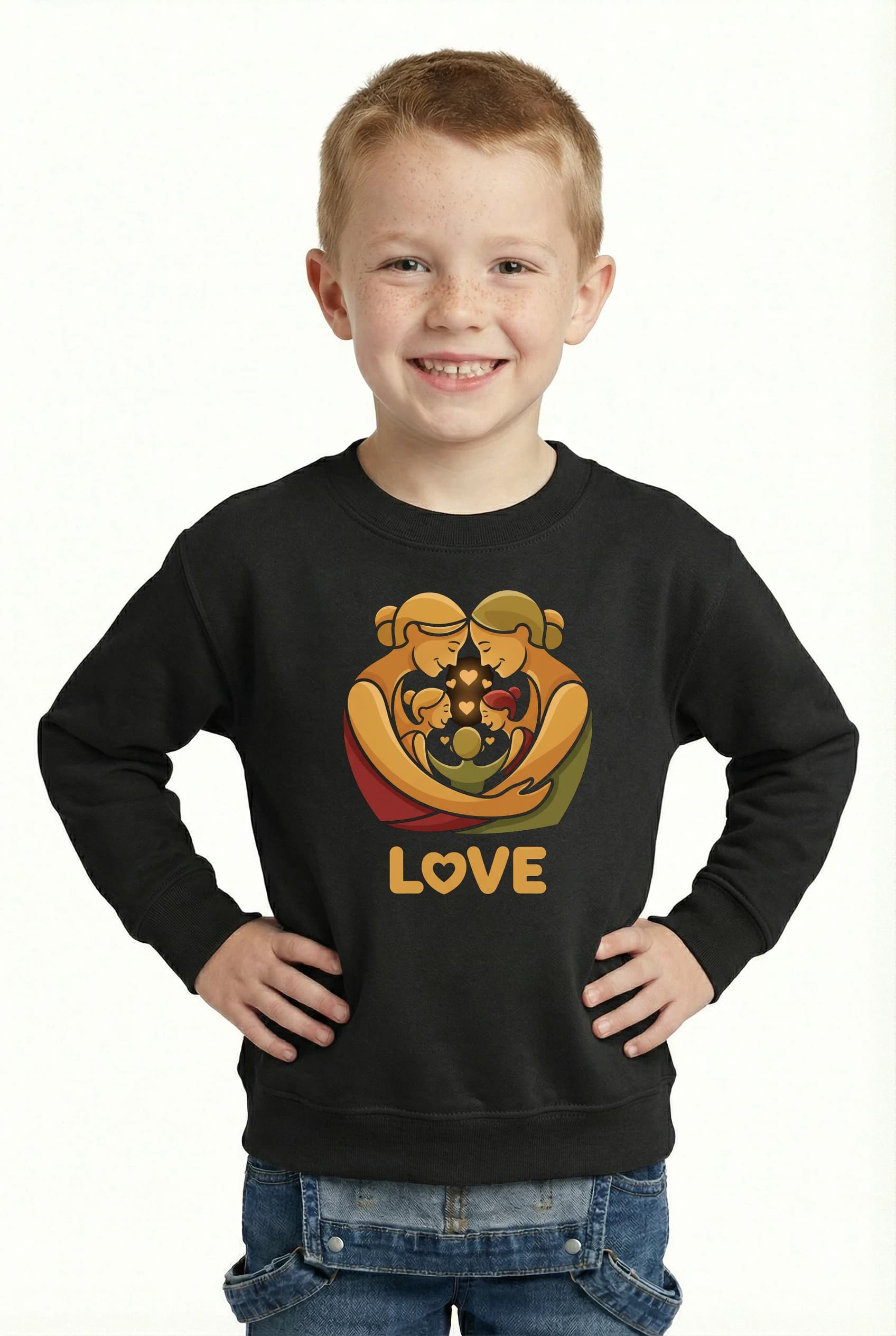 Dětská mikina Mezigenerační Láska Rodinné Objetí Babiček A Dědečků S Vnoučaty