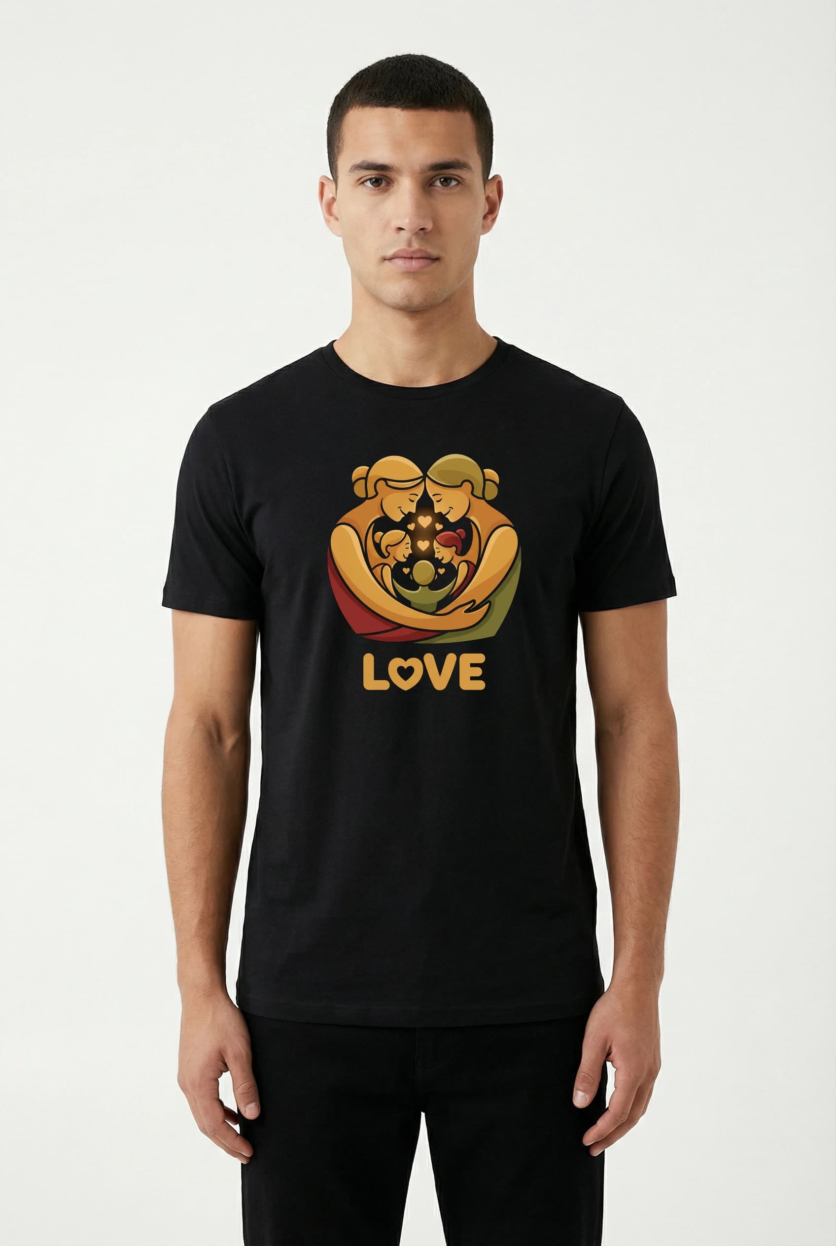 Pánské tričko Mezigenerační Láska Rodinné Objetí Babiček A Dědečků S Vnoučaty