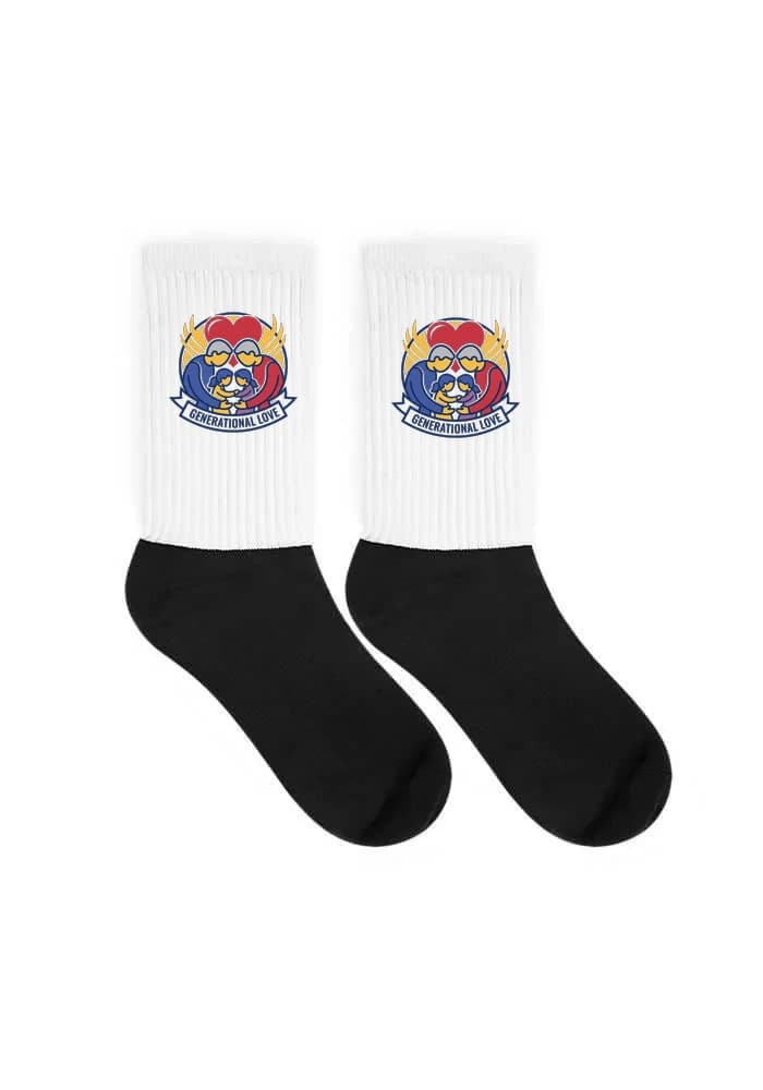 Ponožky Generační Láska Prarodičovské Objetí Rodinné Srdce A Dětská Radost