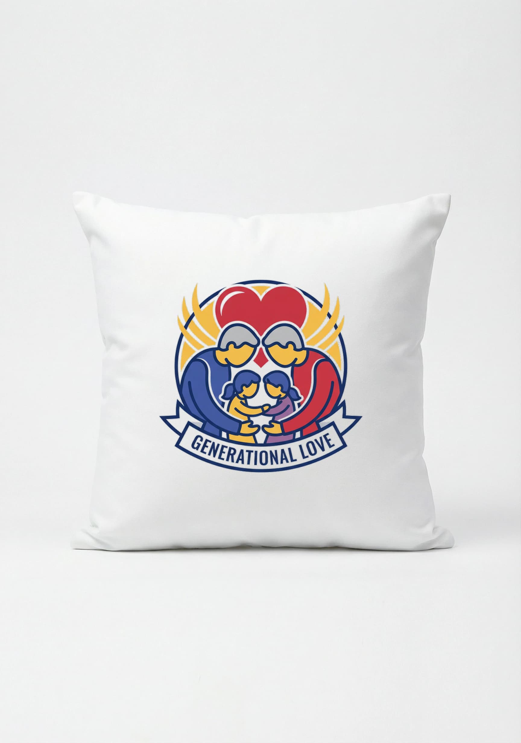 Polštář Generační Láska Prarodičovské Objetí Rodinné Srdce A Dětská Radost
