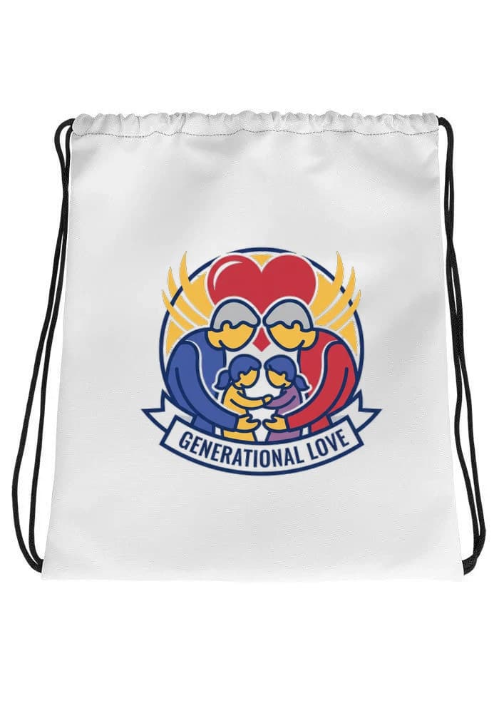 Stahovací vak Generační Láska Prarodičovské Objetí Rodinné Srdce A Dětská Radost