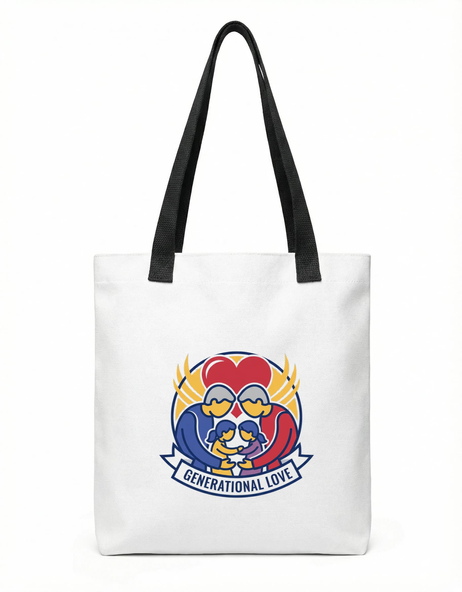 Nákupní taška Generační Láska Prarodičovské Objetí Rodinné Srdce A Dětská Radost
