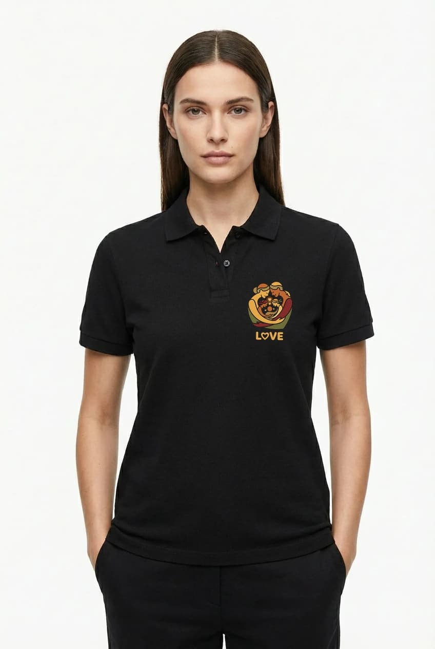 Dámské polo tričko Mezigenerační Objetí A Srdce Plné Lásky