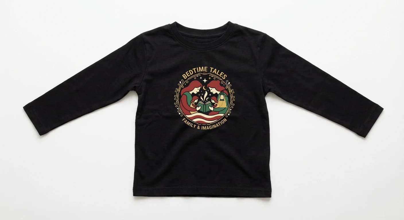 Dětské tričko s dlouhým rukávem Kouzlo Večerních Pohádek Rodinné Chvíle A Dětská Fantazie