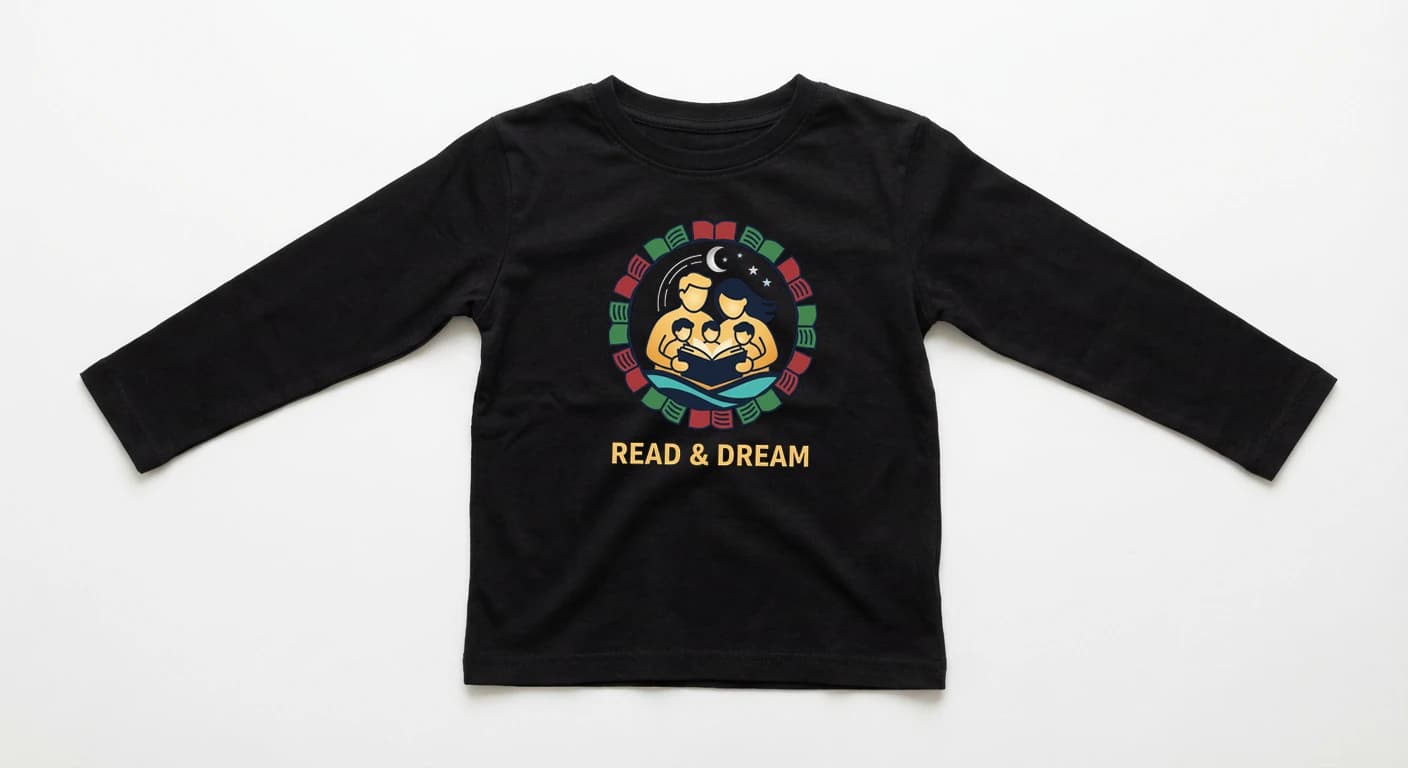 Dětské tričko s dlouhým rukávem Rodinné Večerní Čtení A Pohádkové Sny Read Dream Pro Děti