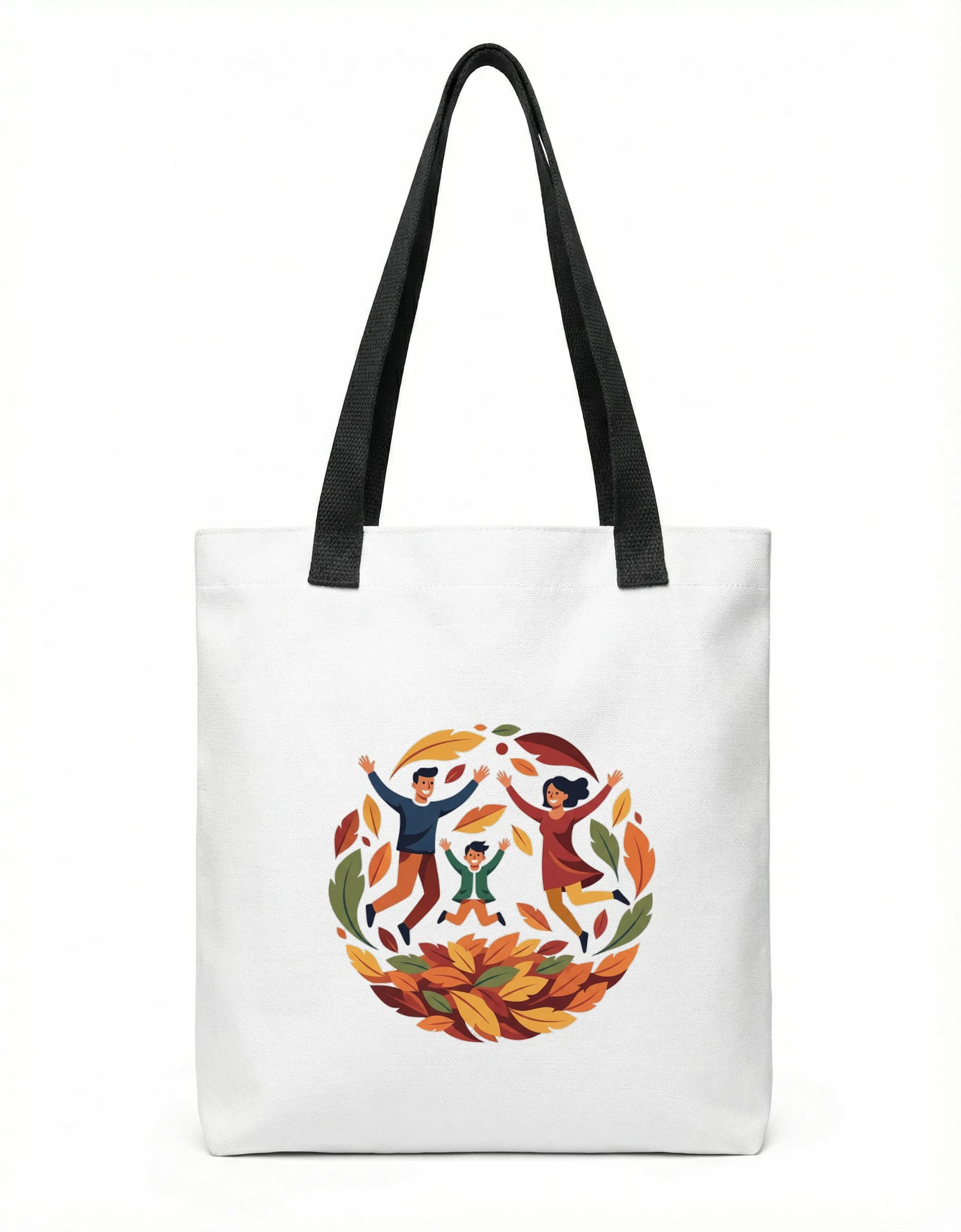 Nákupní taška Rodinné Podzimní Hry V Barevném Listí Plné Radosti A Smíchu