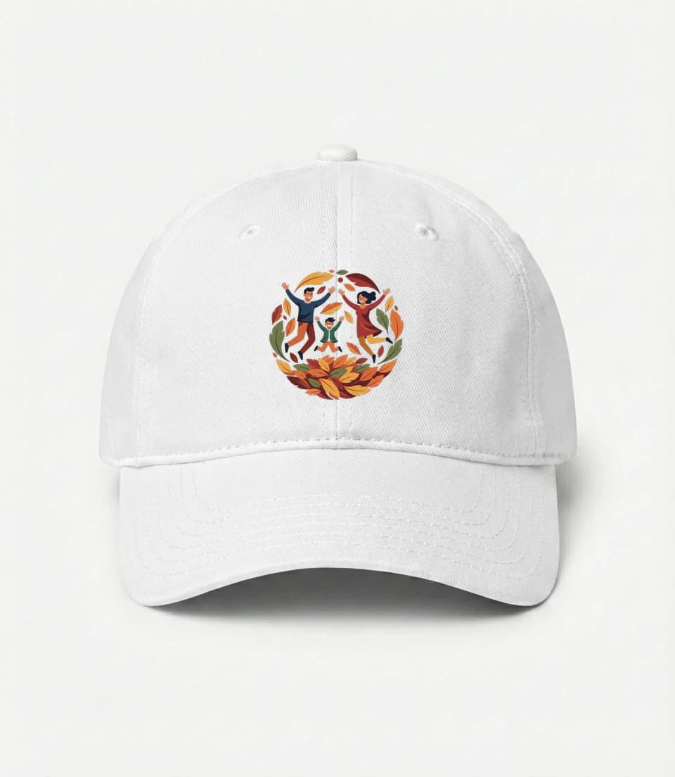 Kšiltovka Rodinné Podzimní Hry V Barevném Listí Plné Radosti A Smíchu