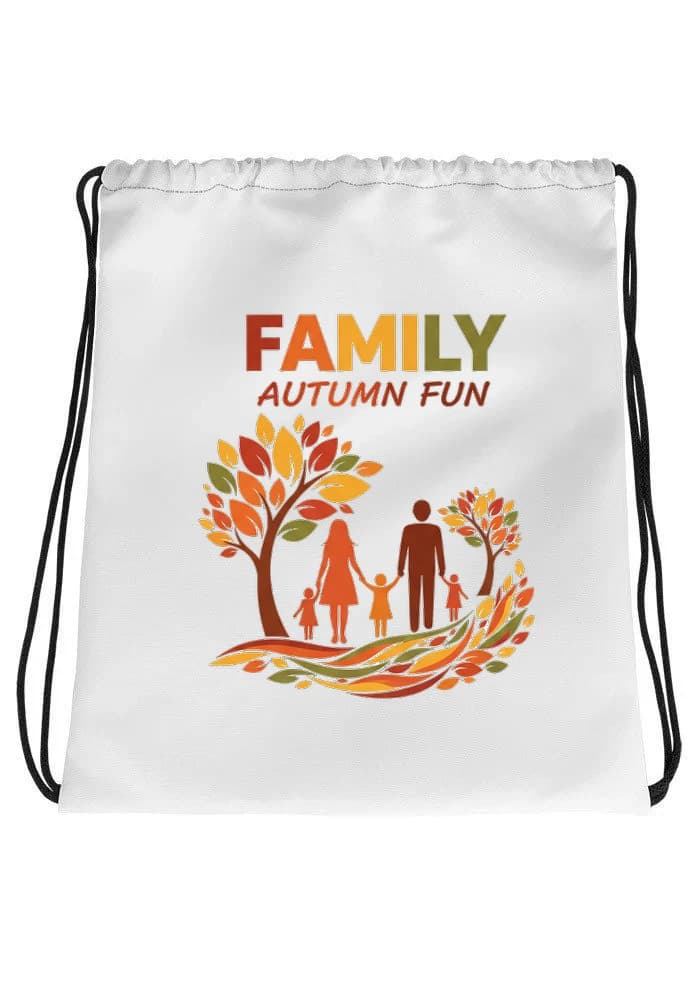 Stahovací vak Rodinné Podzimní Radovánky Mezi Barevným Opadaným Listím